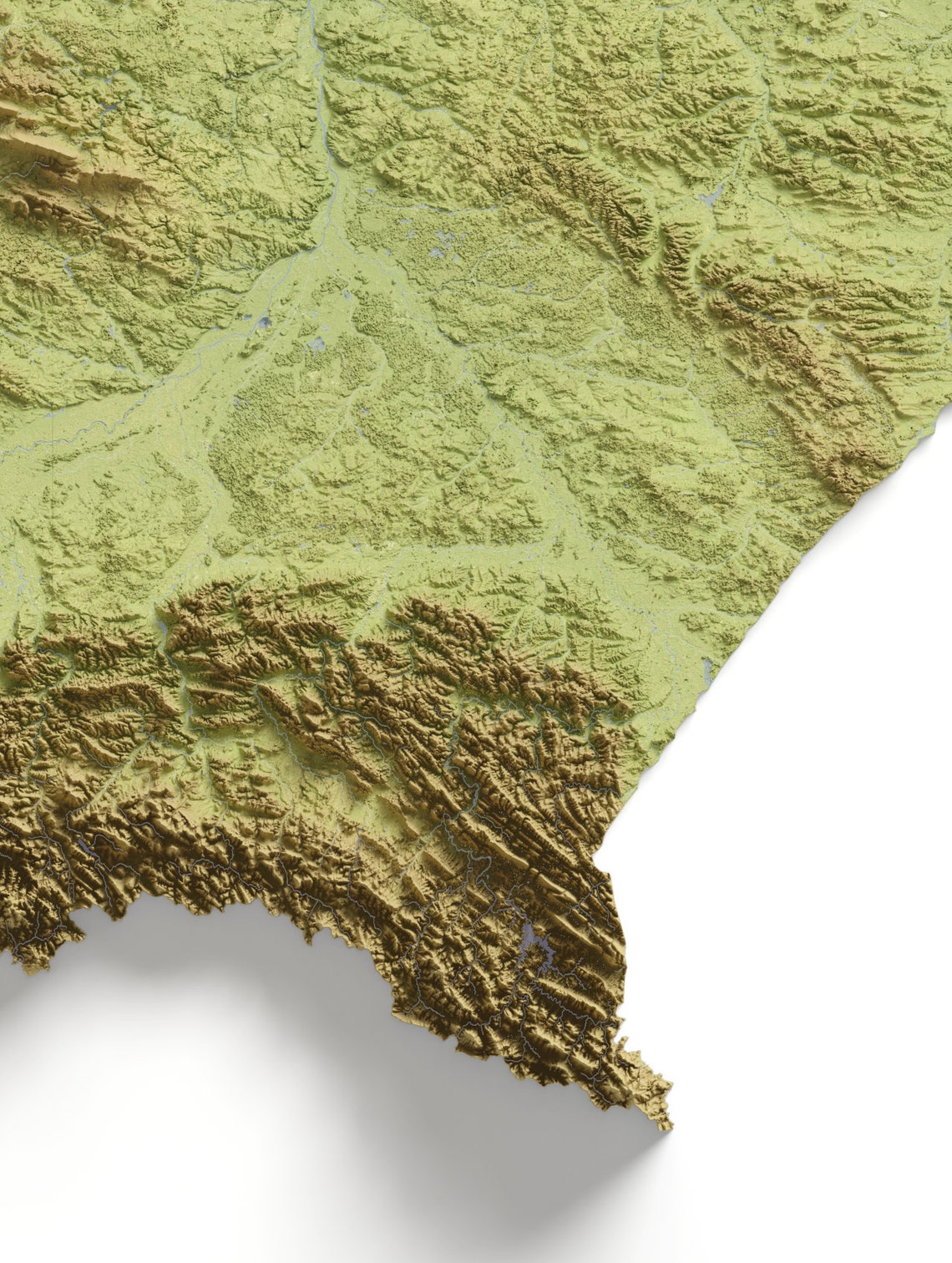 Poland Topographic Relief Map Green 3D Terrain Minimalist Wall Art - Image 2