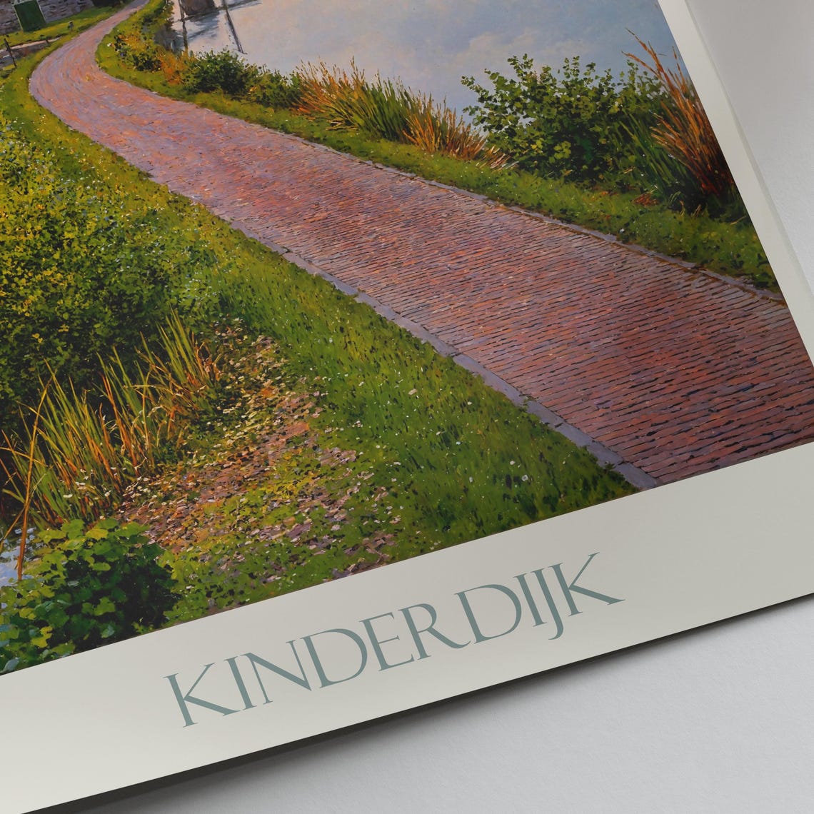 Kinderdijk Netherlands Windmills at Sunset Path Travel Art Poster - Image 3