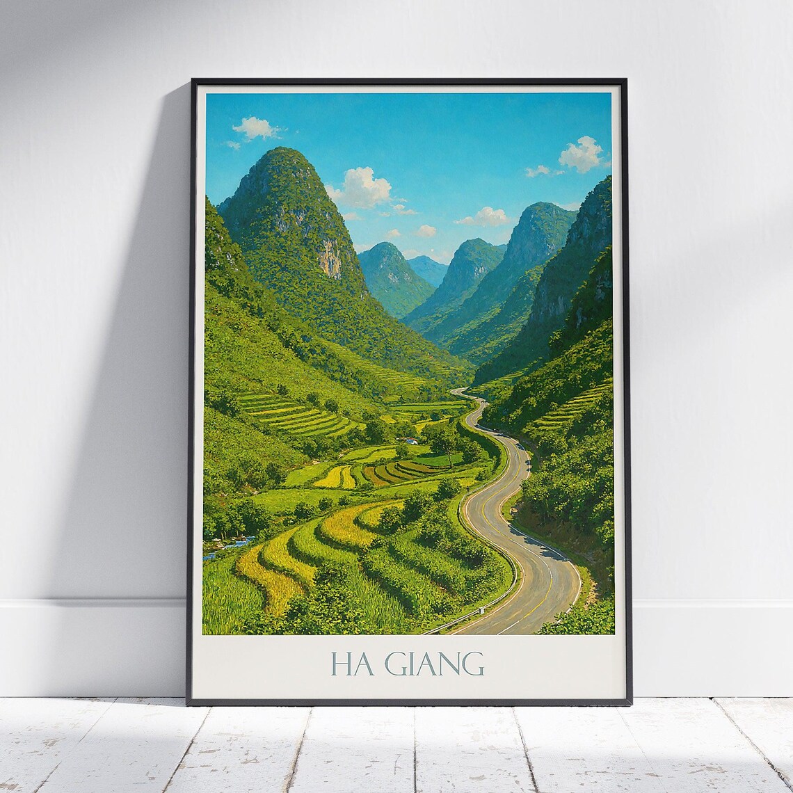 Ha Giang Vietnam Mountain Road Rice Terraces Scenic View Poster