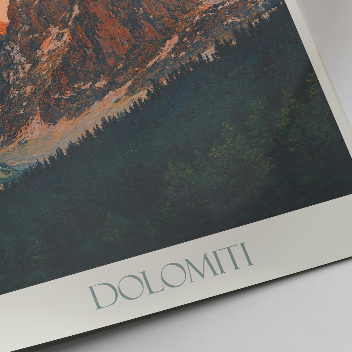 Dolomiti Dolomites Sunset Mountain Peaks Italy Travel Poster - Image 3