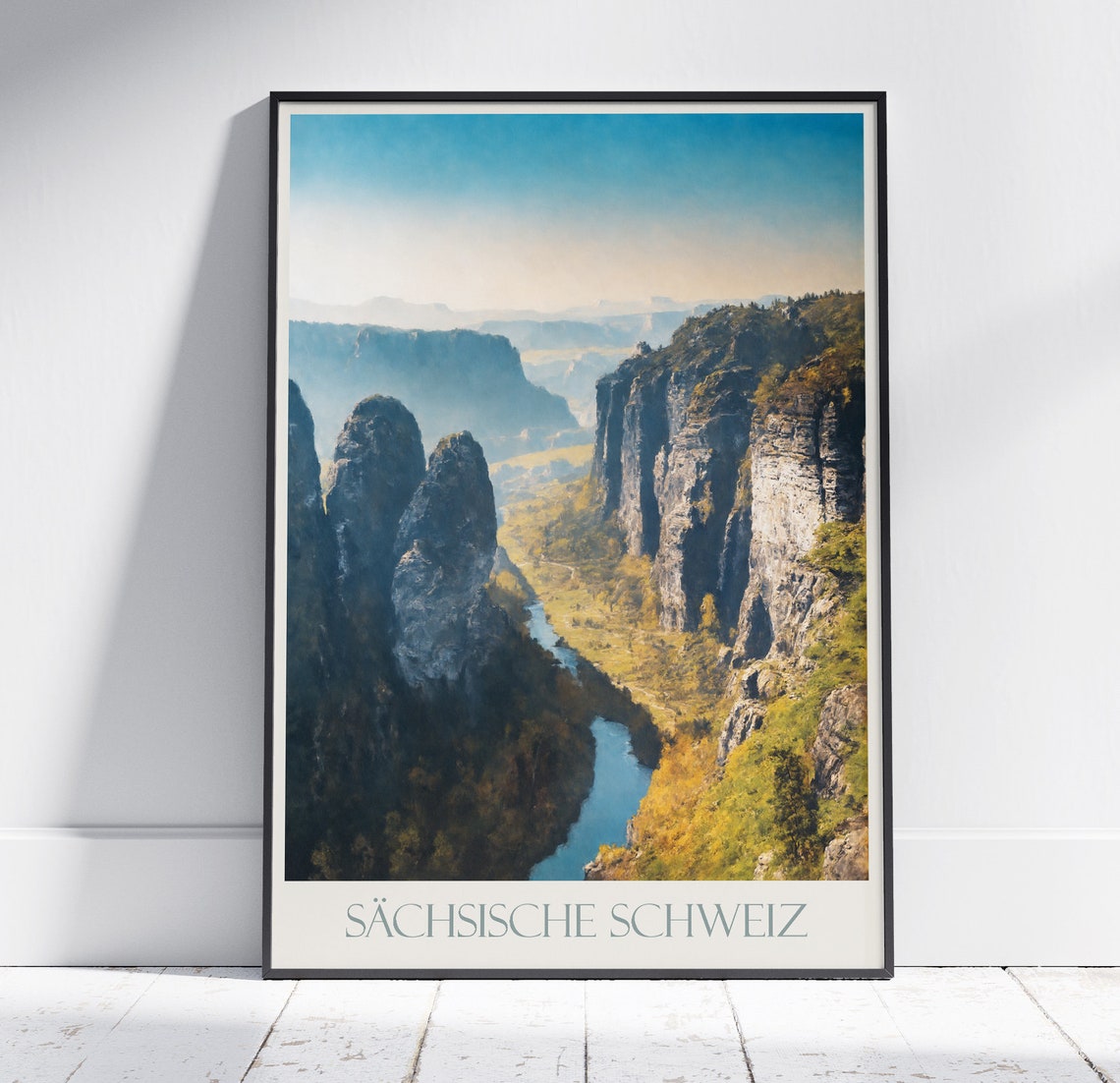 Saxon Switzerland Germany Elbe Sandstone Gorge Travel Poster