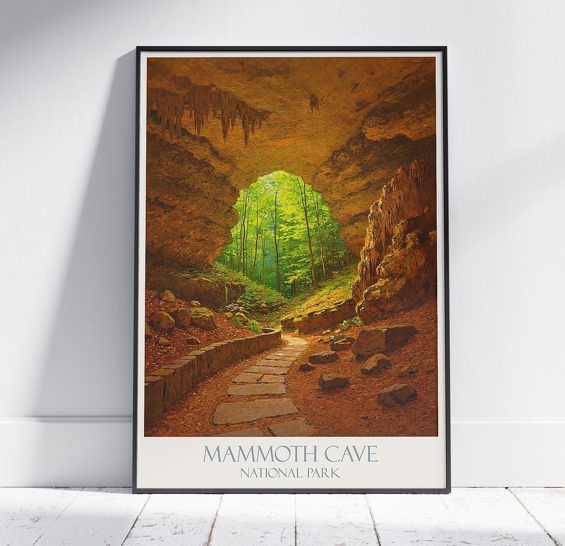Mammoth Cave National Park Cave Entrance Forest Path Scenic Poster