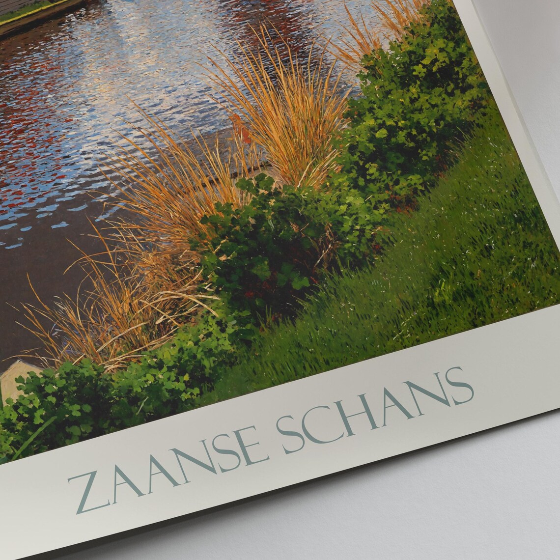 Zaanse Schans Netherlands Wooden Canal Houses Reflection Travel Poster - Image 3
