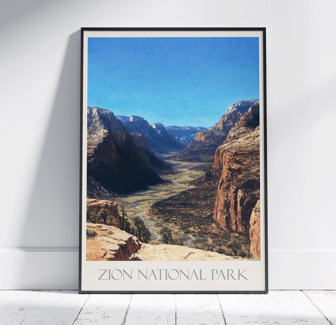 Zion National Park Red Rock Painted Canyon Valley Utah Scene Poster