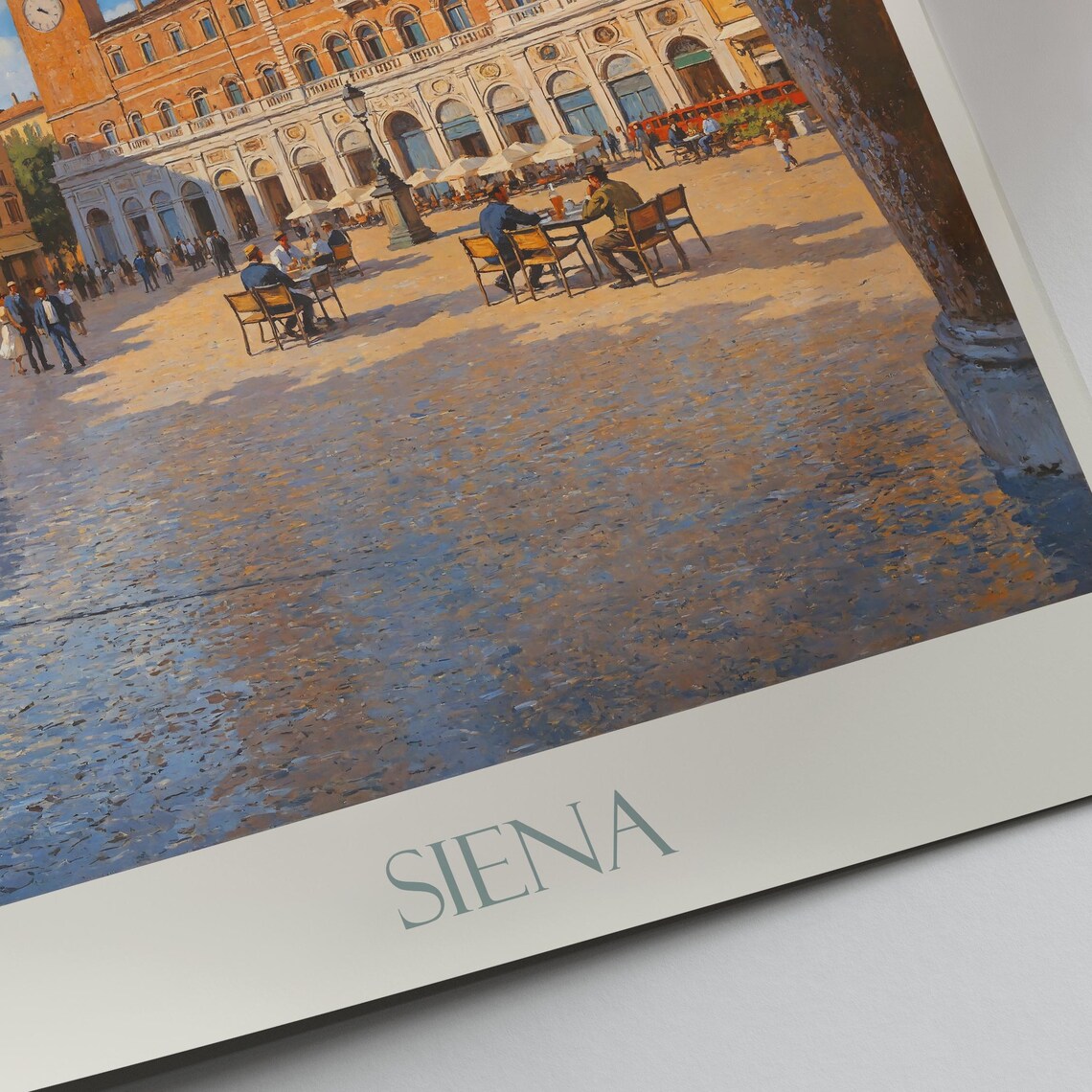 Siena Italy Piazza Del Campo Tower Historic Painted Travel Poster - Image 3