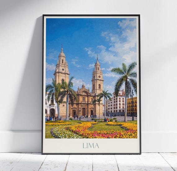 Lima Travel Print Travel Poster Wall Art Home Decor Peru Personalized Gift Painting Framed