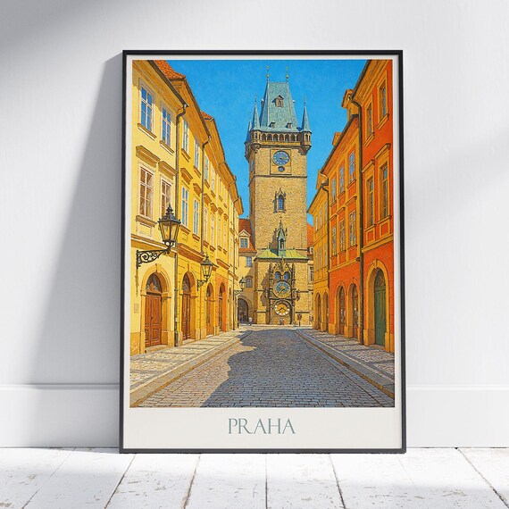 Prague Czech Republic Old Town Astronomical Clock Travel Poster