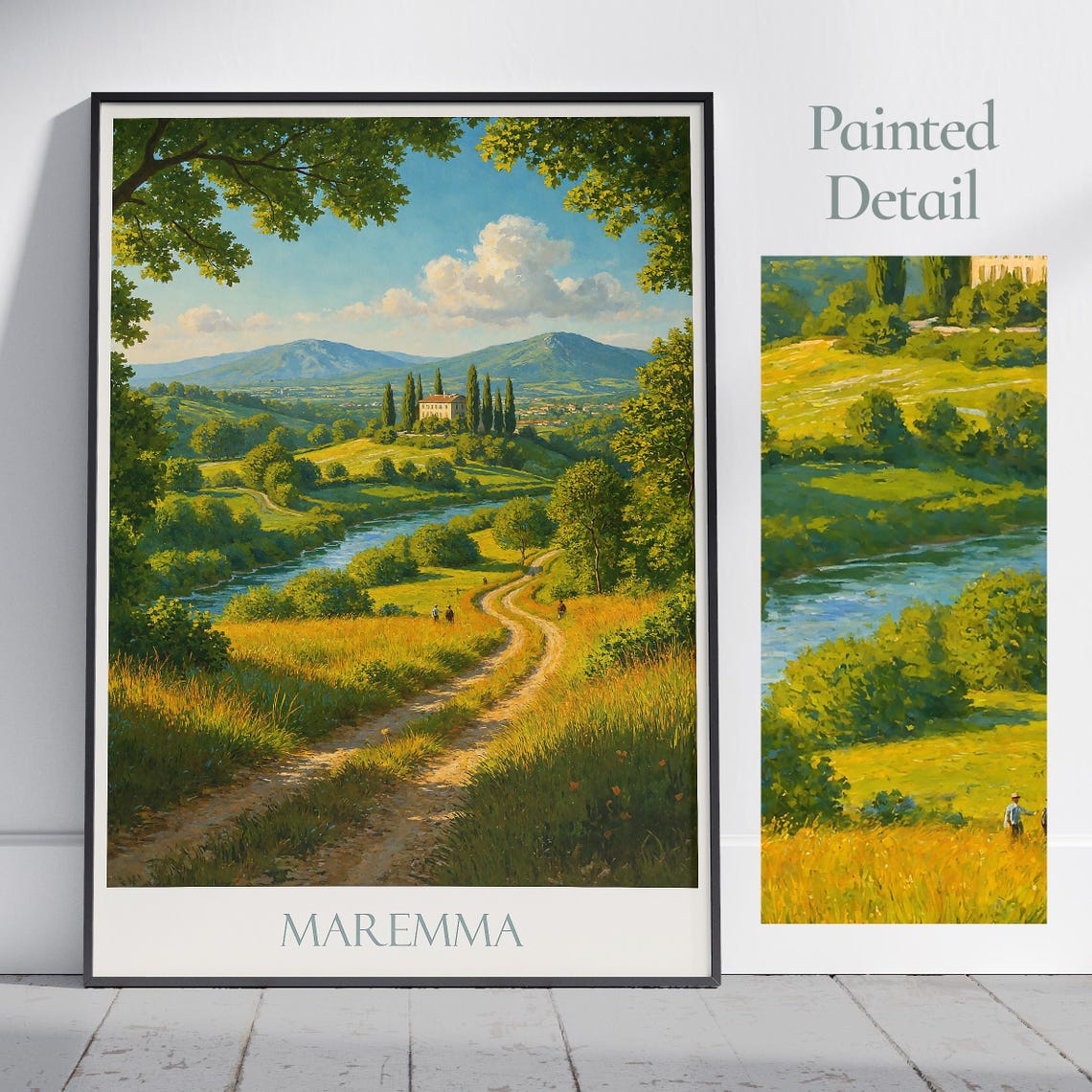 Maremma Tuscany Countryside Valley River Villa Painted Poster