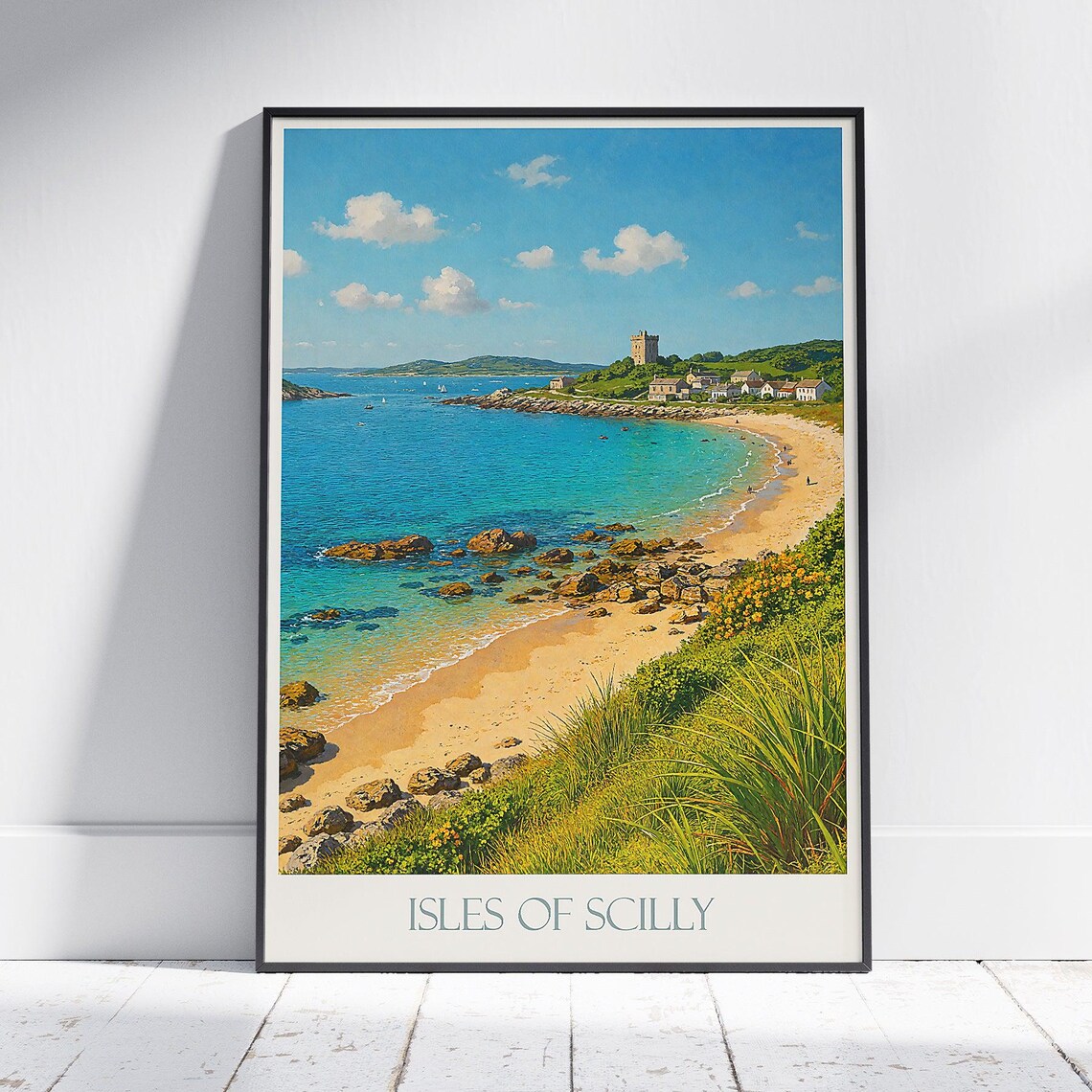 Isles Of Scilly Cromwell Castle Beach Harbour Coastal Travel Poster