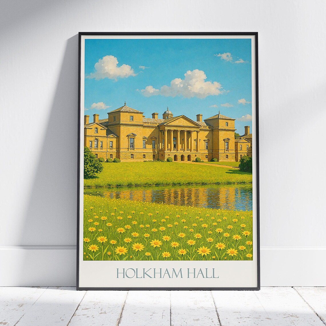 Holkham Hall Norfolk Grand Stately Home Countryside Travel Poster
