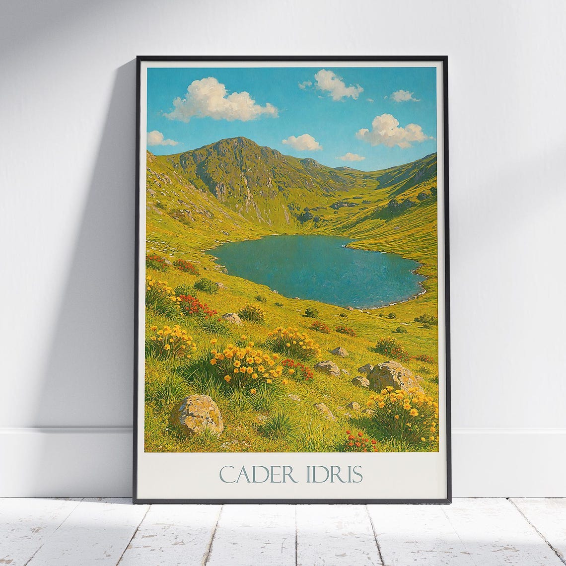 Cader Idris Welsh Mountain Lake Valley Wildflower Meadow Poster
