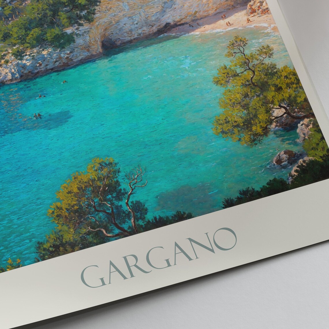Gargano Turquoise Sea Cove Rock Arch Puglia Italy Travel Poster - Image 4