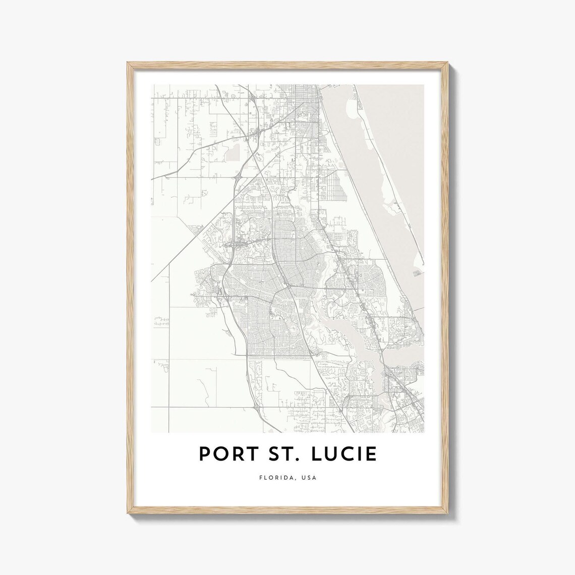 Port St. Lucie Florida USA Minimalist City Street Map Poster