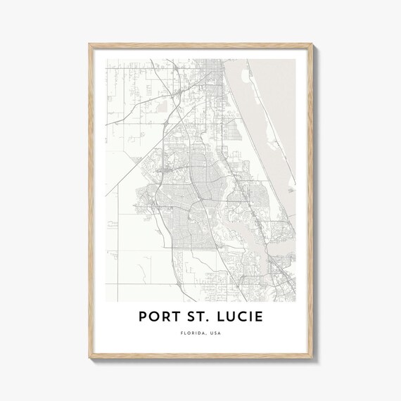 Port St. Lucie Florida USA Minimalist City Street Map Poster