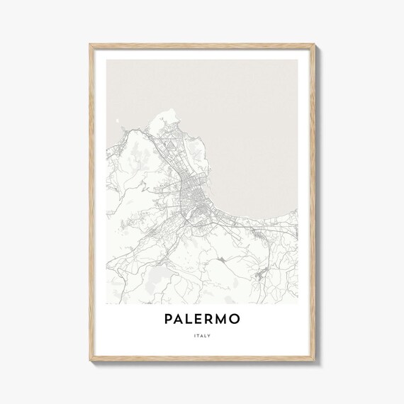 Minimalist Palermo Italy Street Map City Line Art Wall Print
