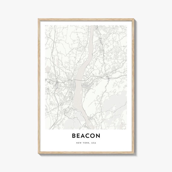 Beacon New York Minimalist Hudson Valley City Map Art Poster