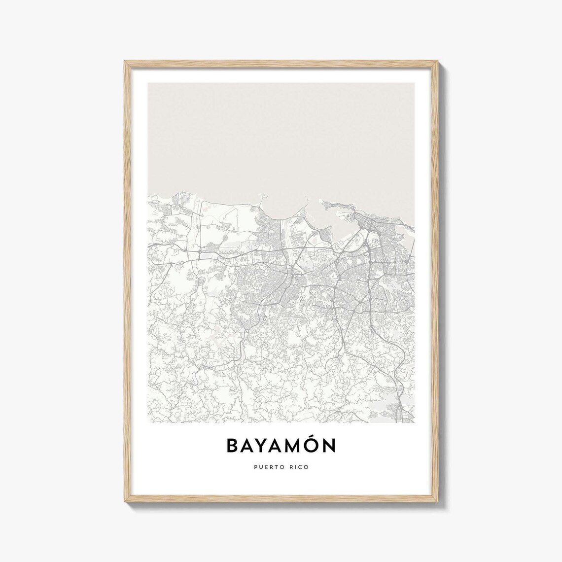 Bayamón Puerto Rico Minimalist City Street Map Modern Home Decor Poster