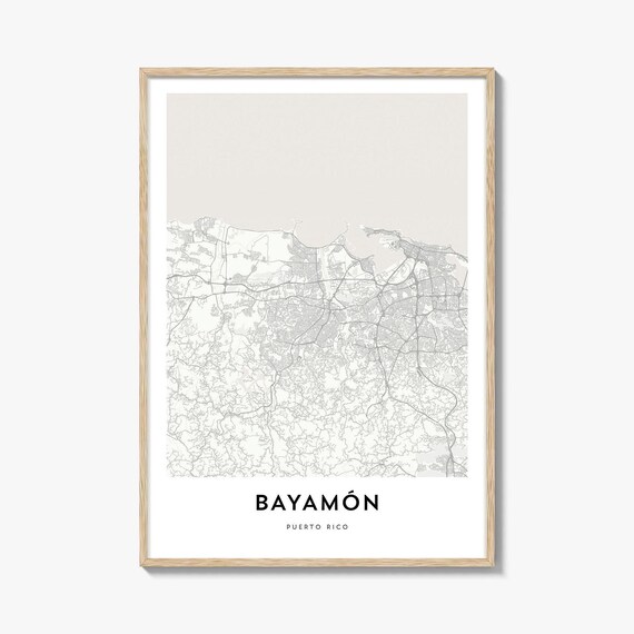 Bayamón Puerto Rico Minimalist City Street Map Modern Home Decor Poster