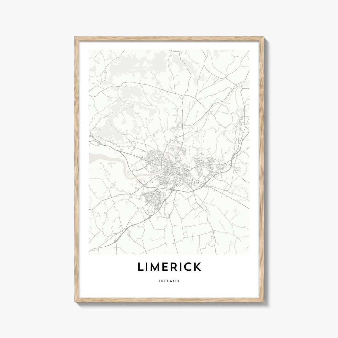 Limerick Ireland Minimalist City Street Map Poster Home Decor