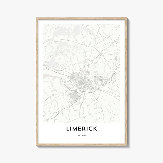 Limerick Ireland Minimalist City Street Map Poster Home Decor