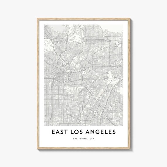 East Los Angeles California Minimalist City Map Line Art Poster