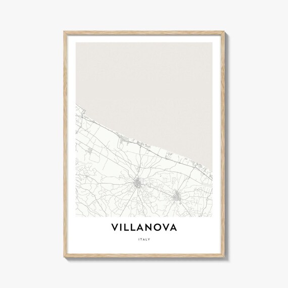 Villanova Italy Adriatic Coastal Town Minimalist City Street Map Poster