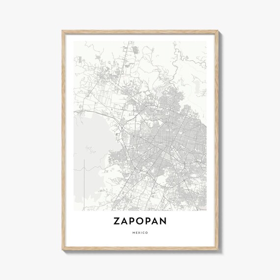 Zapopan Mexico Minimalist Black And White City Map Art Poster