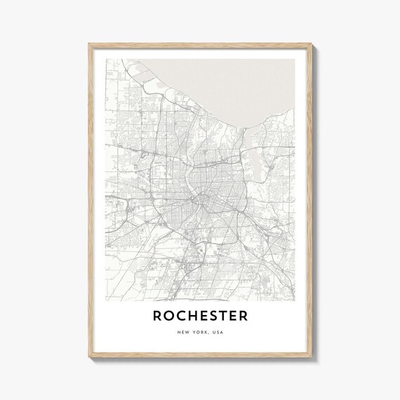 Rochester New York Lake Ontario Shoreline Minimalist City Map Poster
