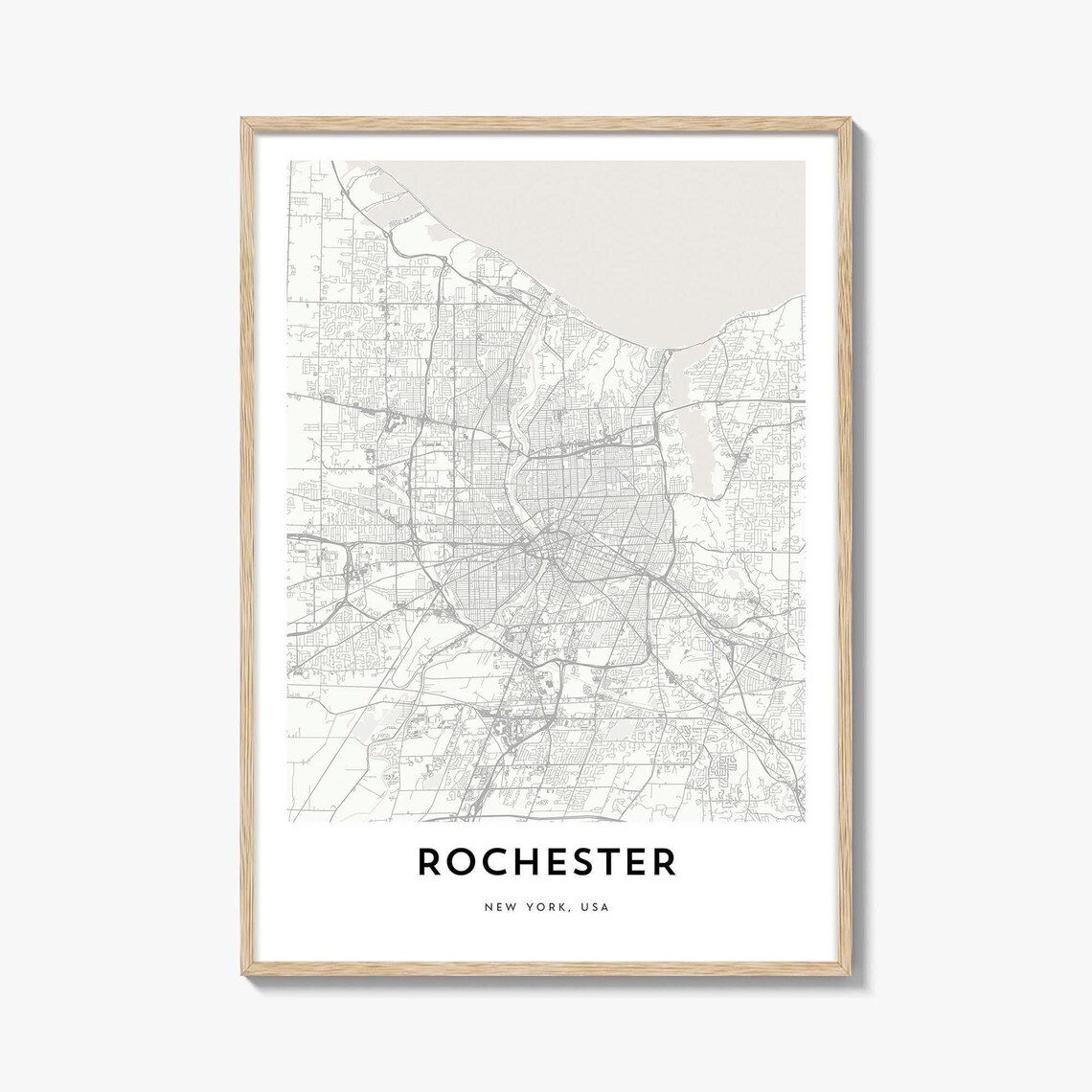 Rochester New York Lake Ontario Shoreline Minimalist City Map Poster