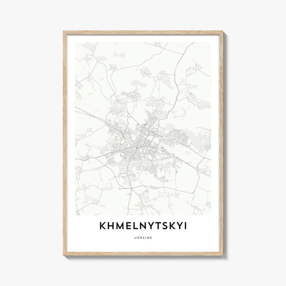 Khmelnytskyi Ukraine Minimalist City Street Map Gift Art Poster