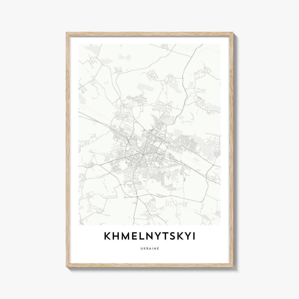 Khmelnytskyi Ukraine Minimalist City Street Map Gift Art Poster