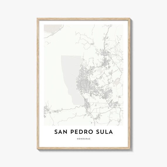 San Pedro Sula Honduras Minimalist City Street Map Modern Wall Art
