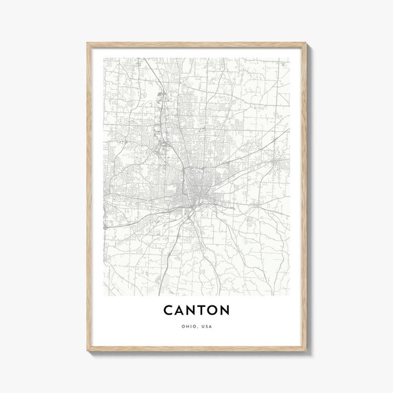 Canton Ohio Minimalist City Map Line Art Gift Home Office Poster