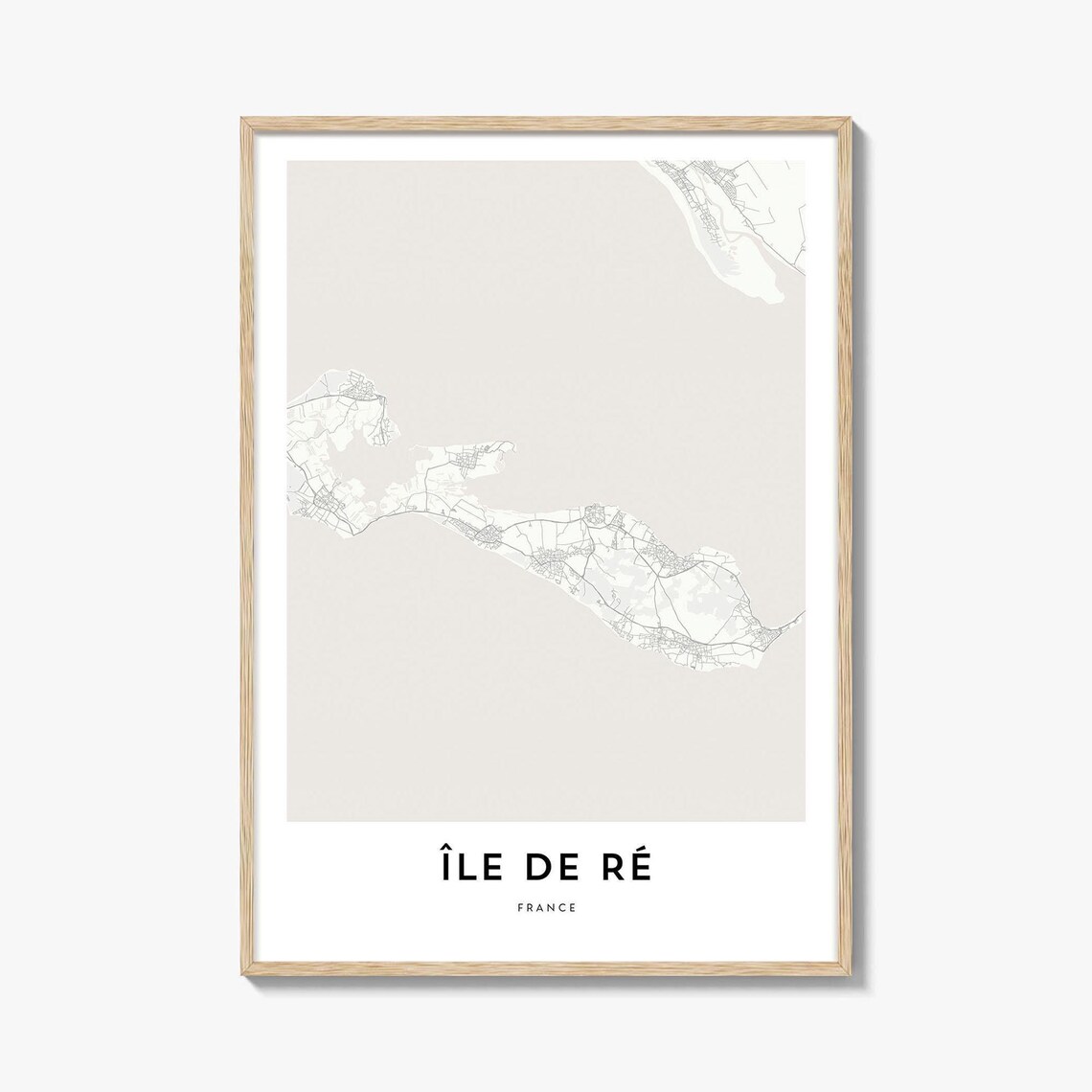 Ile De Re France Island Minimal Coastal Map French Art Print