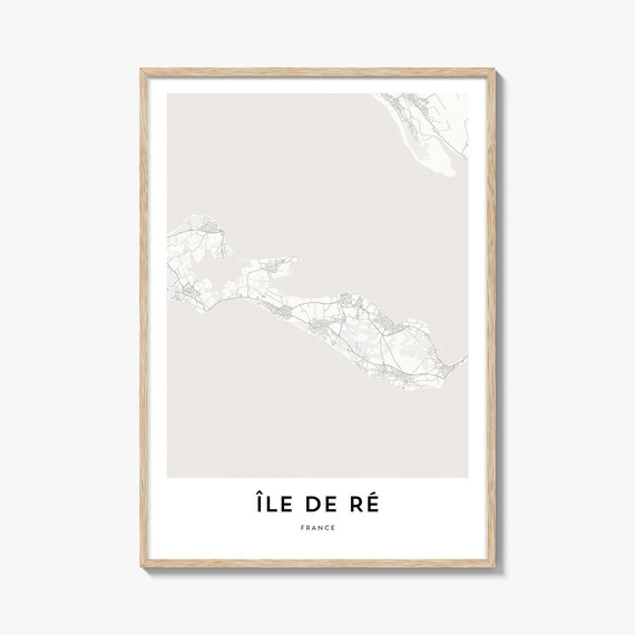Ile De Re France Island Minimal Coastal Map French Art Print