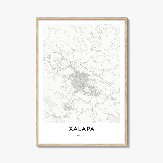 Xalapa Mexico Minimalist City Map Line Art Modern Wall Poster