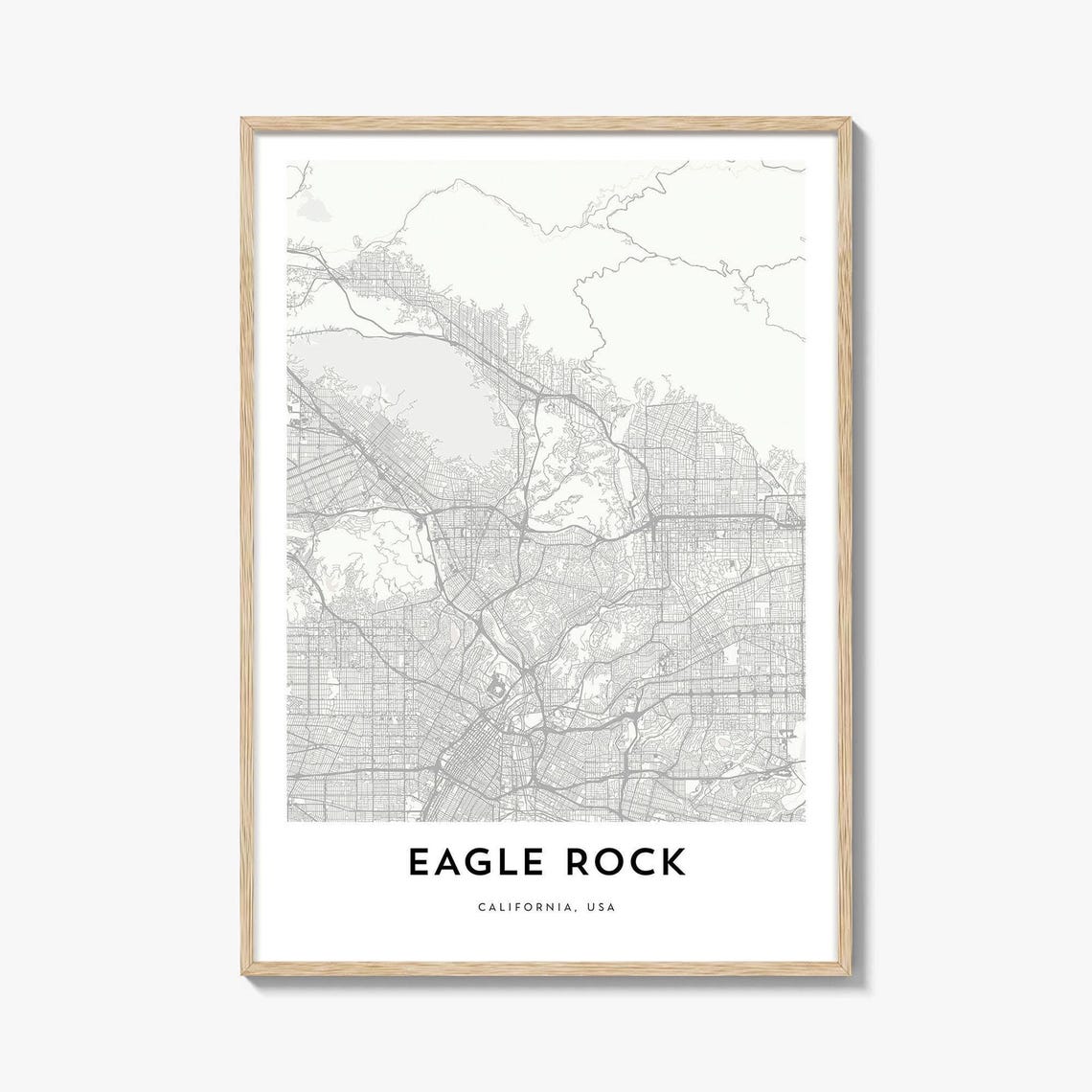 Eagle Rock California Minimalist City Map Gift Home Decor Poster