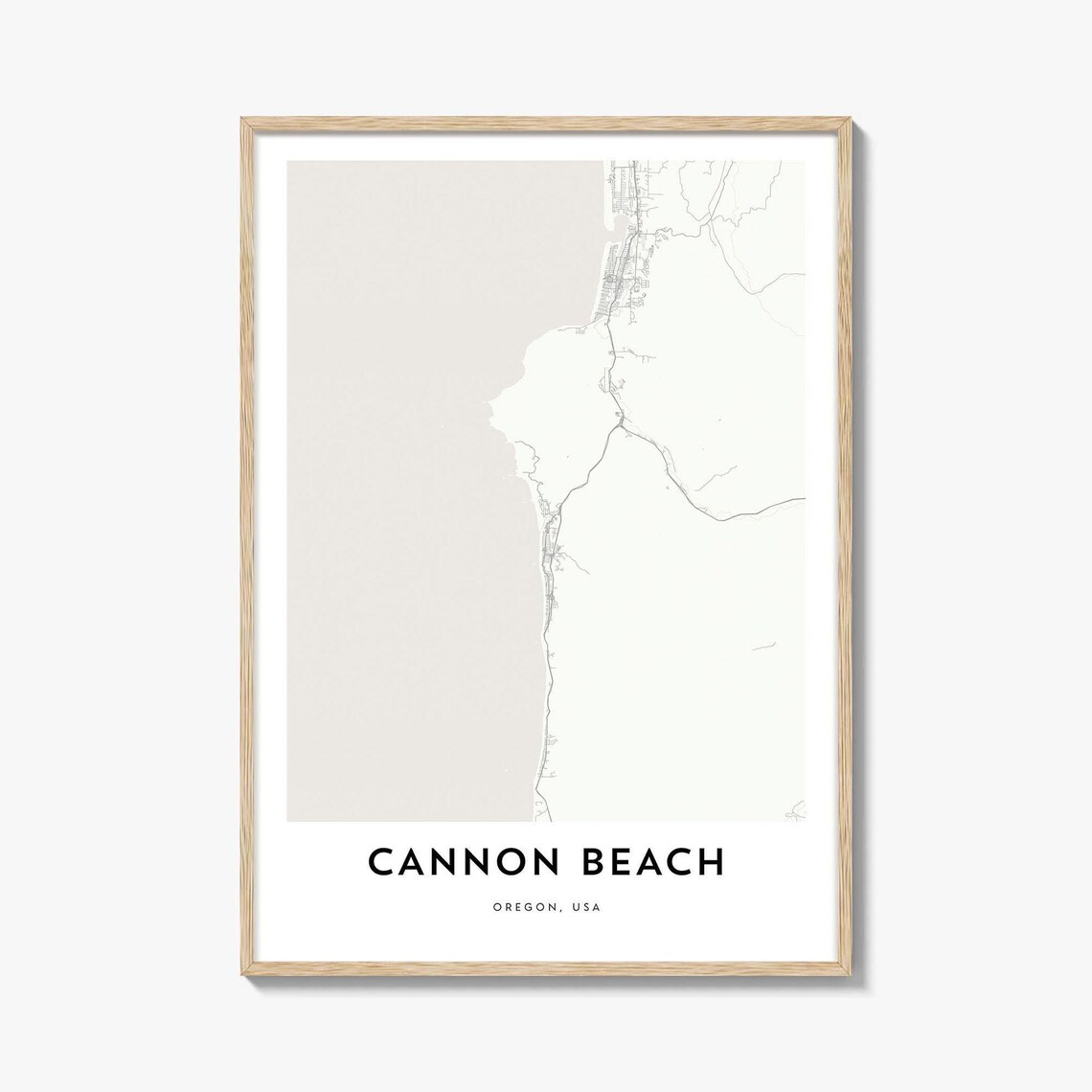 Cannon Beach Oregon USA Minimalist City Map Art Travel Poster