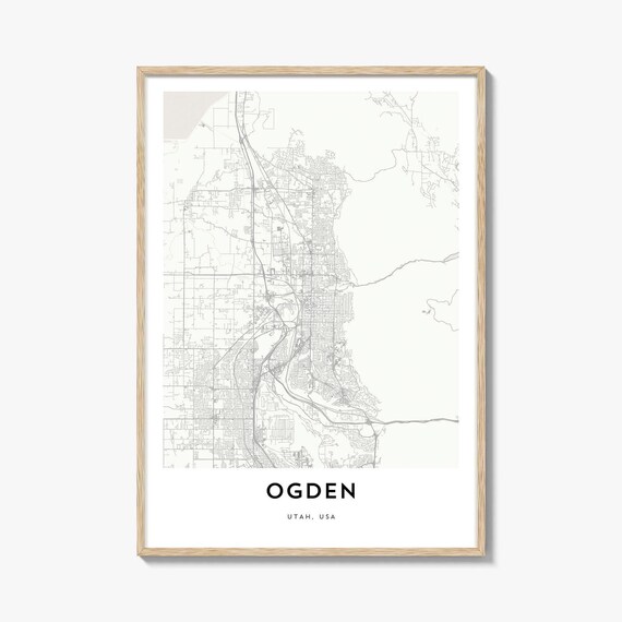 Ogden Utah City Street Map Minimalist Home Decor Gift Art Poster