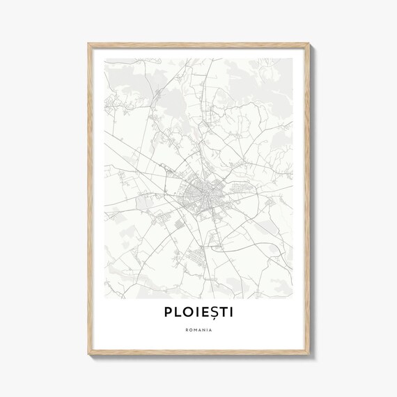 Ploiesti Romania Radial Minimalist City Street Map Travel Wall Art