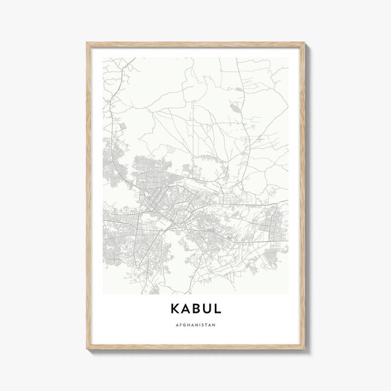 Kabul Afghanistan Minimalist City Street Map Poster Home Decor