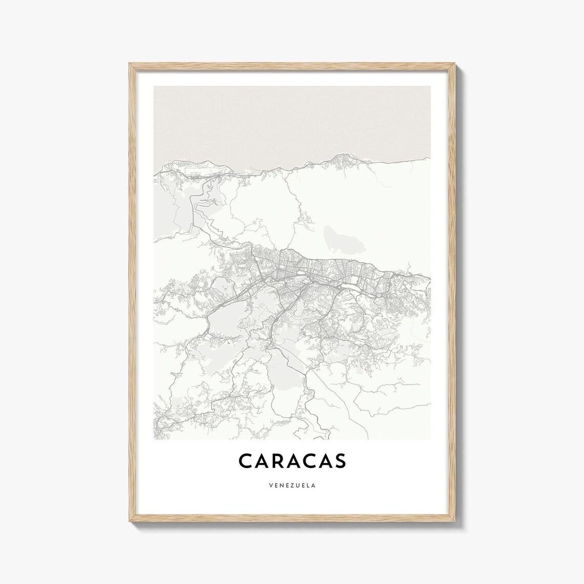 Caracas Venezuela Minimalist City Map Poster Gift Home Office Decor