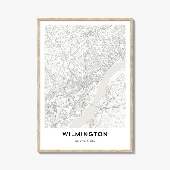 Wilmington Delaware Minimalist Street Map Monochrome City Poster