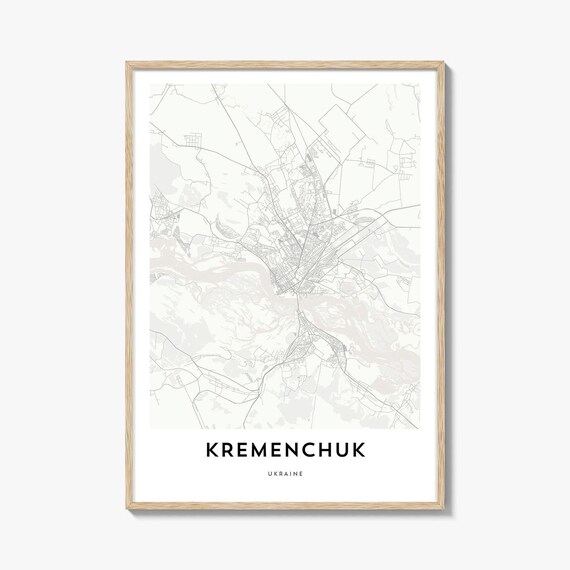 Kremenchuk Ukraine Minimalist City Street Map Modern Wall Poster