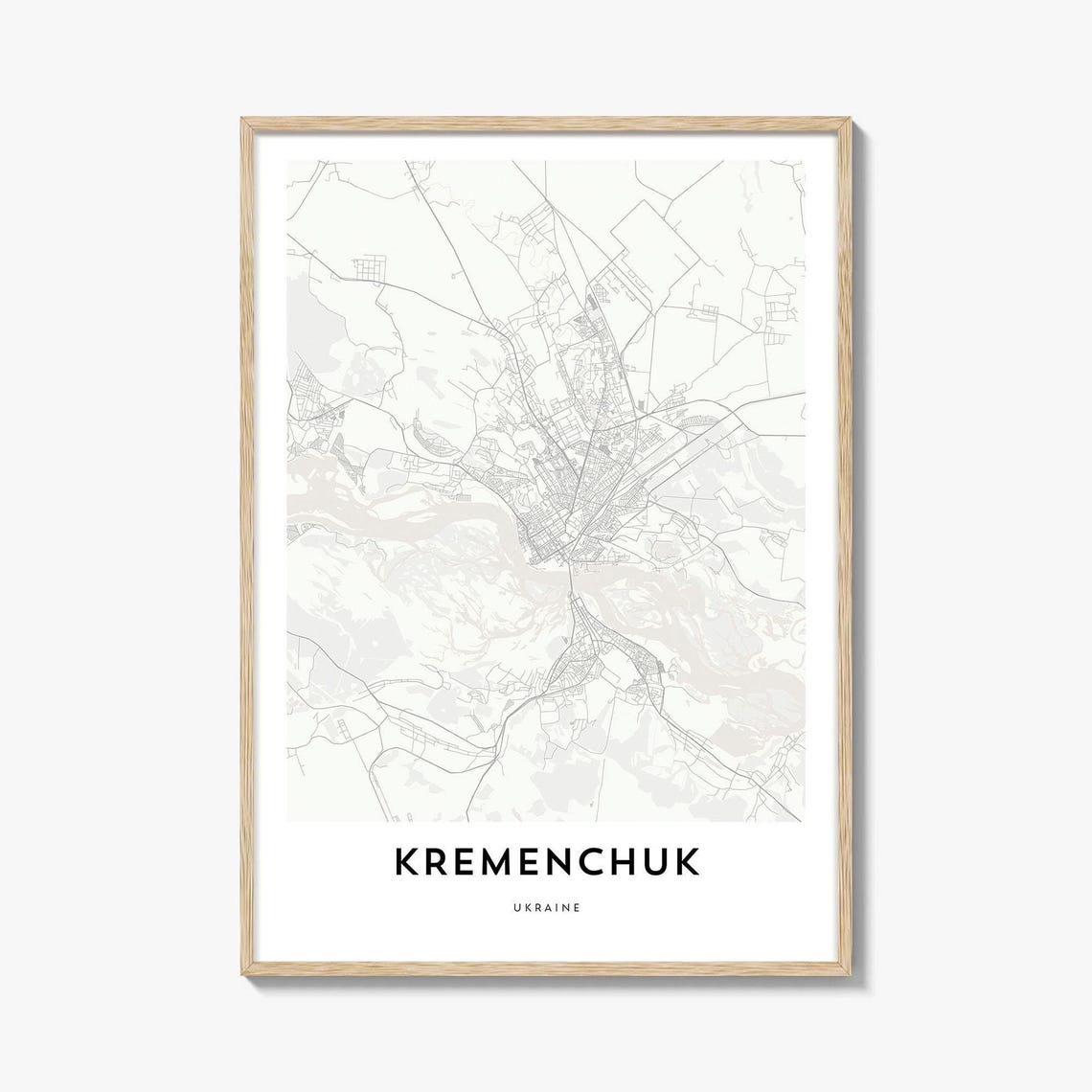 Kremenchuk Ukraine Minimalist City Street Map Modern Wall Poster