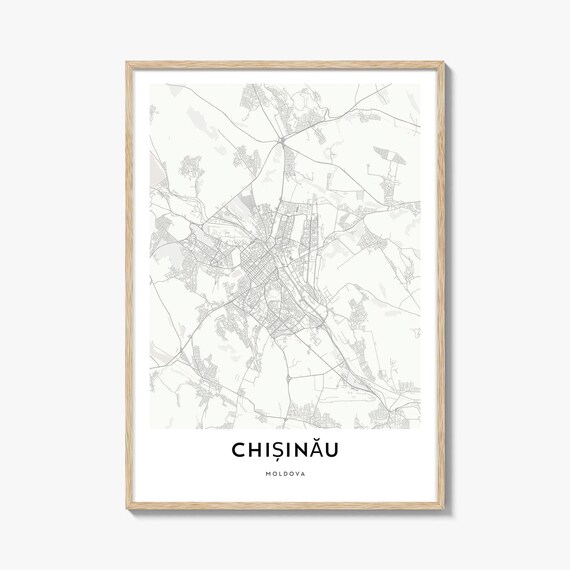 Chisinau Moldova Minimalist City Street Map Modern Line Art Wall Art