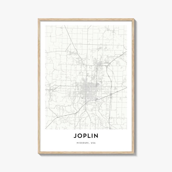 Joplin Missouri Minimalist City Street Map Art Poster in Neutral