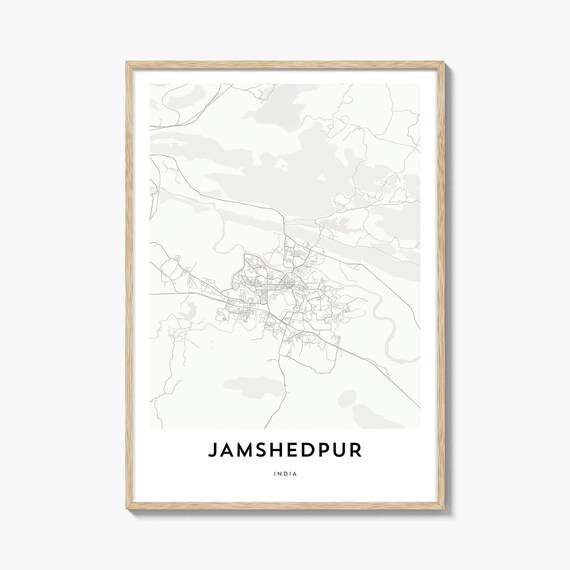 Jamshedpur India Minimalist City Street Map Gray Modern Decor Poster