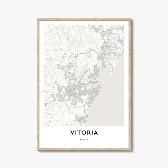 Vitoria Brazil Minimalist Street Map Island Coastal City Poster