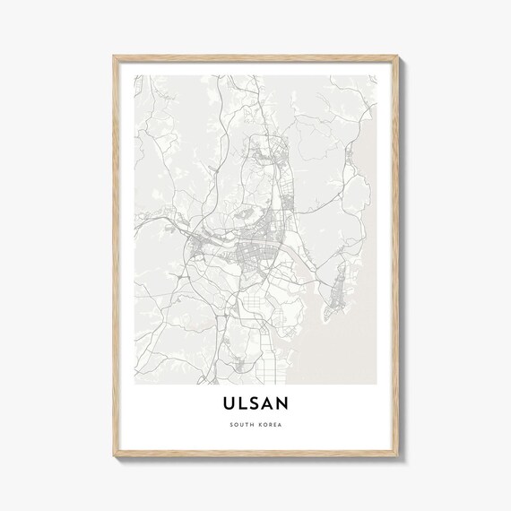 Ulsan South Korea Minimalist City Map Line Art Print Decor Gift